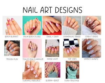 CS NAIL ART Designs Tiras de uñas * Esmalte de uñas 100 % real * Hecho en EE. UU. * Manicura * Pedicura * Brillantina * Tiras de esmalte de uñas