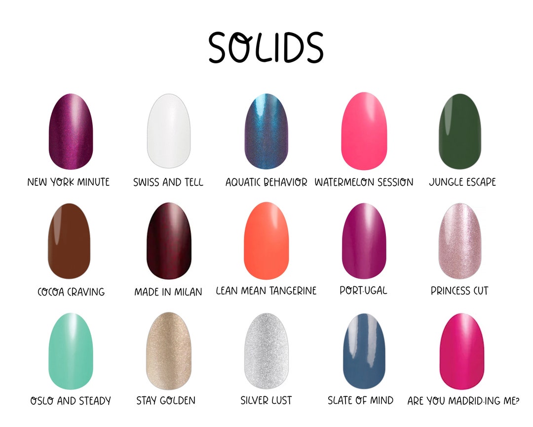 CS SOLID Nail Strips 100 Real Nail Polish Made in the USA Many Colors