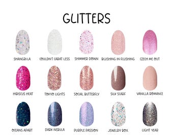 CS GLITTER Nail Strips * 100% Real Nail Polish * Made In The USA * Tons Of Colors To Choose From * Manicure * Pedicure * Glitters