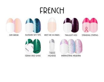 Color Street FRENCH Nail Strips * 100% Real Nail Polish * Made In The USA * Tons Of Colors To Choose From * Manicure * Pedicure * Glitters