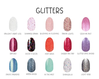 CS GLITTER Nail Strips * 100% Real Nail Polish * Made In The USA * Tons Of Colors To Choose From * Manicure * Pedicure * Glitters