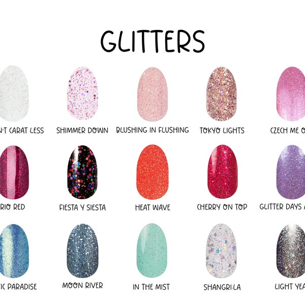 CS GLITTER Nail Strips * 100% Real Nail Polish * Made In The USA * Tons Of Colors To Choose From * Manicure * Pedicure * Glitters