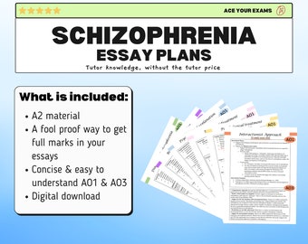 Uppsatsplaner för A-nivå i psykologi, schizofreni | AQA-revision (digital nedladdning)