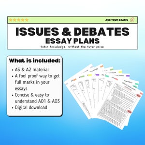 Planes de ensayos sobre cuestiones y debates / Cuestiones y debates AQA / Notas de revisión de nivel A de psicología AS y A2 / Notas estéticas claras y concisas