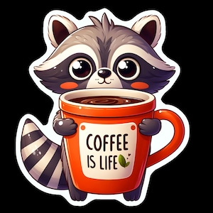 Ensemble d'autocollants adorables raton laveur, 50 pièces | Autocollants en vinyle mat | Stickers animaux mignons pour ordinateur portable, bouteille d'eau, agenda, autocollants pour professeur