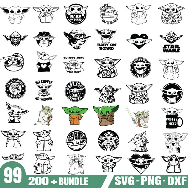 Baby Yoda  Svg bundle- PNG-SVG-DXF