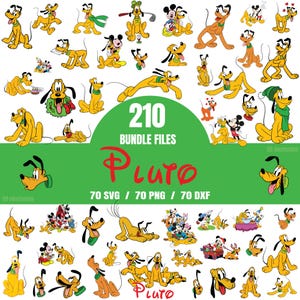 Pluto SVG Bundle, Disney Dog Cricut Files, Faithful Friend Clipart, Digital Download
