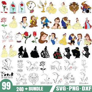 Paquete SVG de La Bella y la Bestia: PNG-SVG-DXF