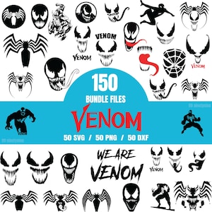 Venom Symbiote SVG Bundle, Marvel Anti-Hero Cricut Files, Villain Clipart, Digital Download