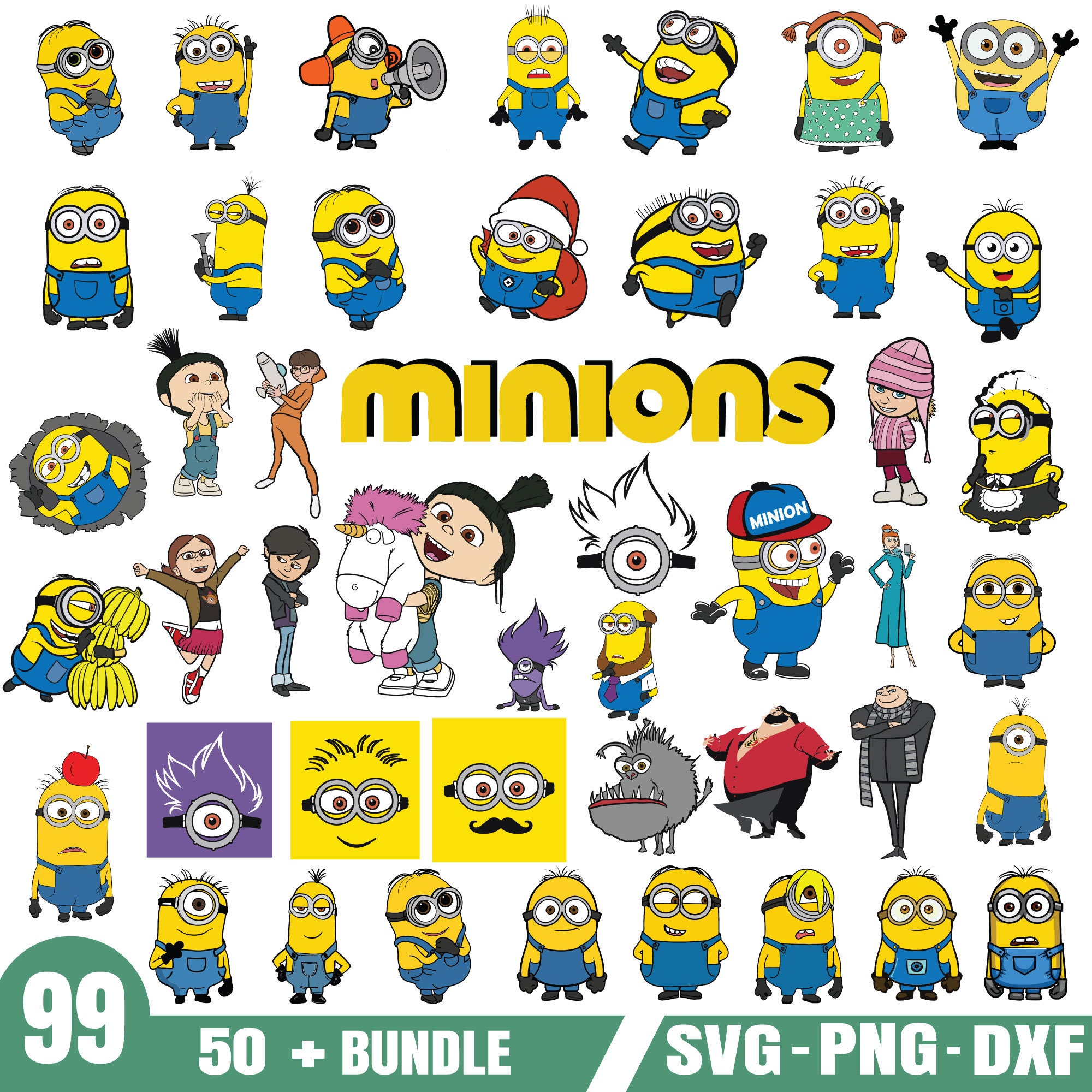 Paquete Minions Svg- PNG-SVG-DXF - Etsy España