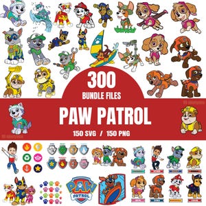 Paw Patrol SVG PNG Bundle, Rescue Pups Cricut Files, Adventure Bay Clipart, Digital Download