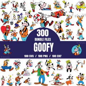 Goofy SVG Bundle, Disney Cartoon Dog Cricut Files, Classic Clipart, Digital Download