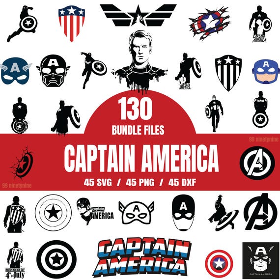 Captain America  Svg bundle- PNG-SVG-DXF