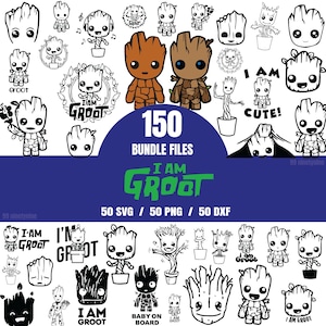 Pacchetto SVG PNG di Groot, file Cricut Baby Galaxy, clipart dei Guardiani della Galassia, download digitale
