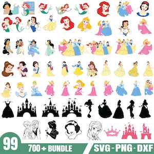 Princess Svg bundle- PNG-SVG-DXF