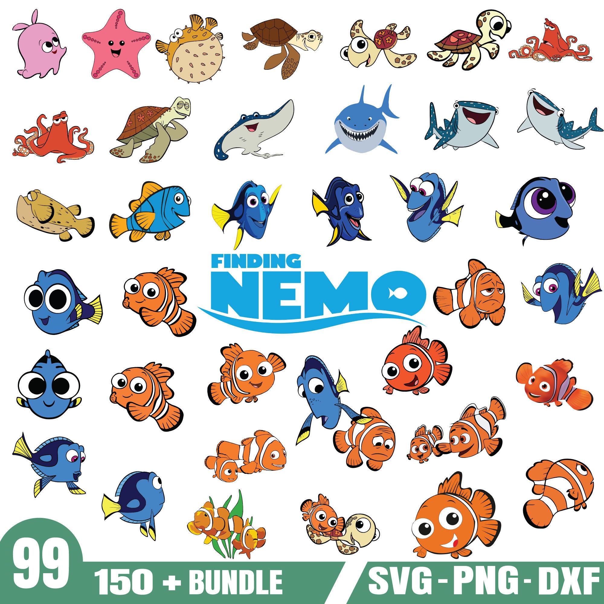Finding Nemo Svg Bundle PNG-SVG-DXF - Etsy