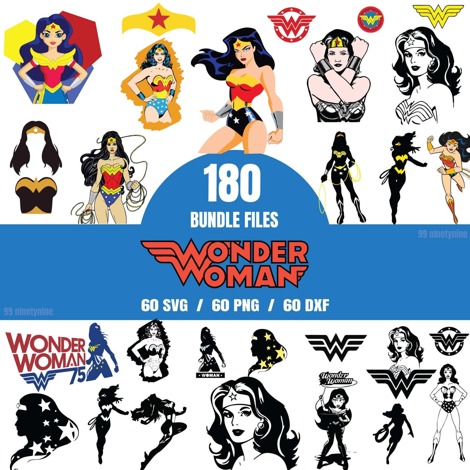 Wonder Woman SVG PNG Bundle, Amazon Warrior Cricut Files, DC Hero