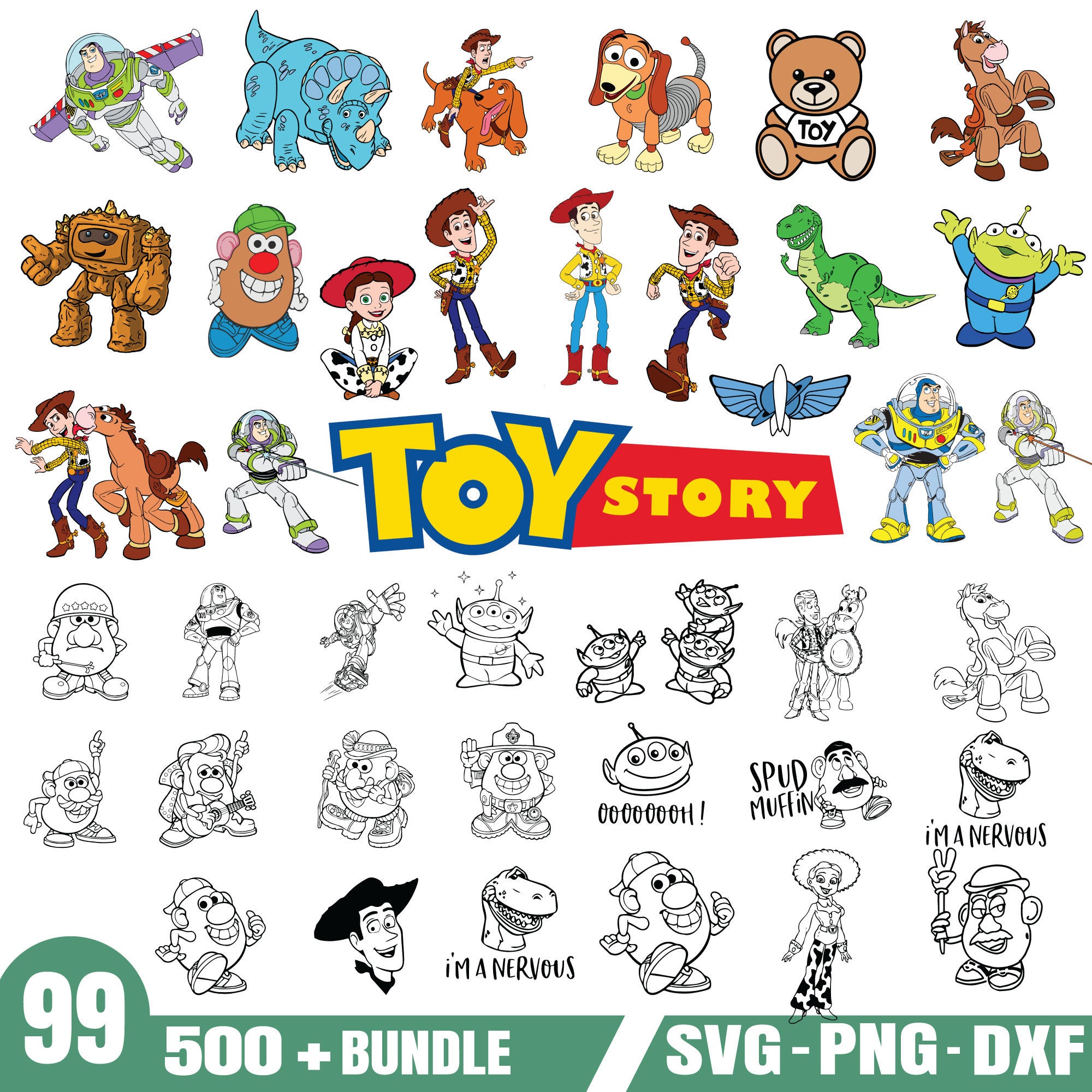 Toy Story Svg Bundle- PNG-SVG-DXF - Etsy