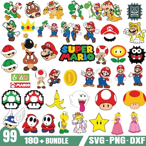 Super Mario-Svg-Bundle- PNG-SVG-DXF