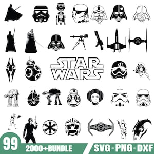 スターウォーズ SVG バンドル - PNG-SVG-DXF