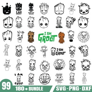 Baby Groot Svg bundle- PNG-SVG-DXF
