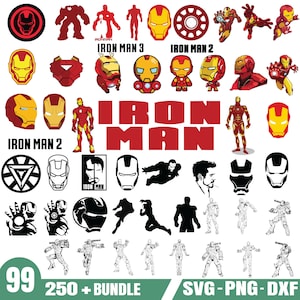 Iron Man  Svg bundle- PNG-SVG-DXF