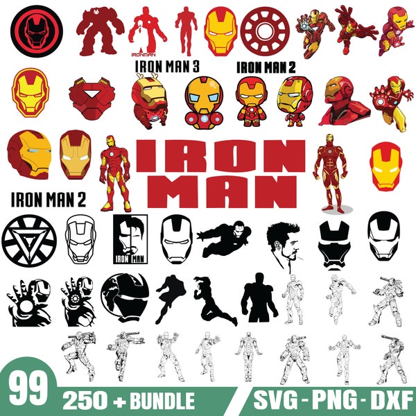 Iron Man  Svg bundle- PNG-SVG-DXF