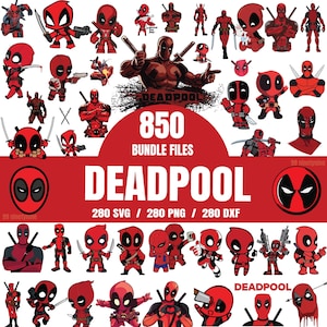 Deadpool SVG Bundle, Marvel Superhero Cricut Files, Merc Clipart, Digital Download