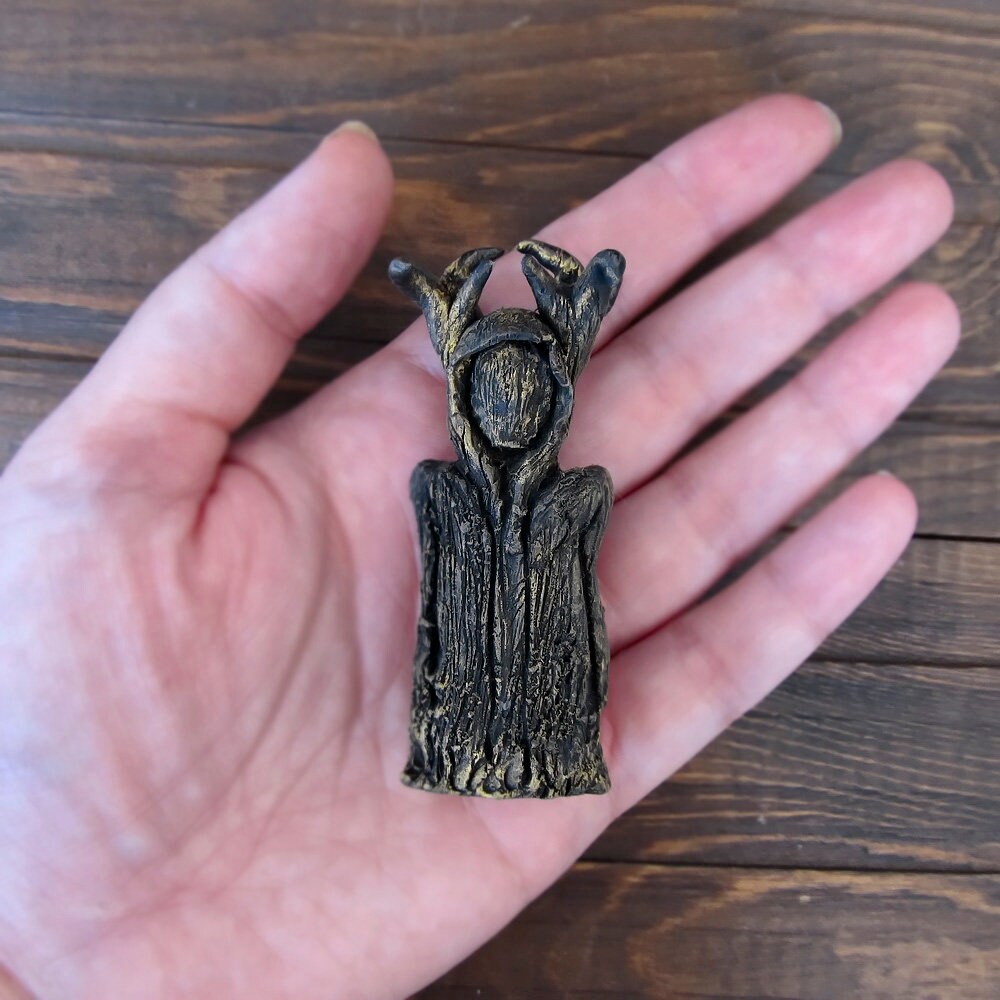 Cernunnos Horned God Statue Forest Pagan God Figurine Pagan Etsy