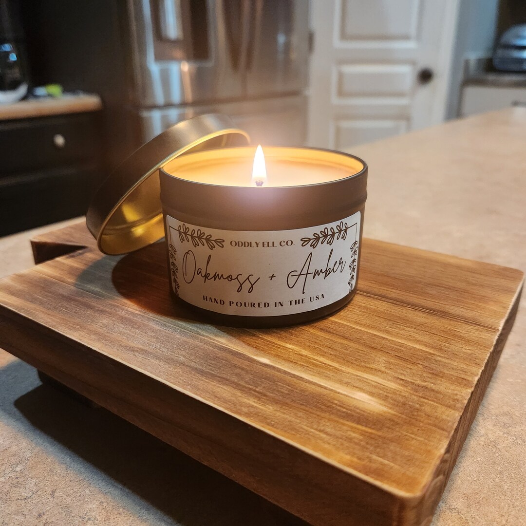Oakmoss and Amber Candle FREE SHIPPING on Orders Over 35 USD Etsy