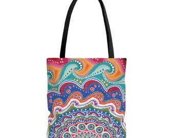 Tote Bag | Mother's Day Gift | Gift for Mom | Grateful Dead | Psychedelic | Colorful Summer Bag | Beach Bag | Pool Bag | European Style |