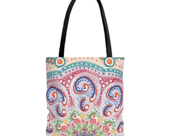 Tote Bag | Mother's Day Gift | Gift for Mom | Grateful Dead | Psychedelic | Colorful Summer Bag | Beach Bag | Pool Bag | European Style |