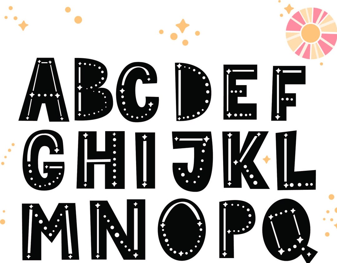Constellation Alphabet Lettering Goodnotes Stickers Stickers Alphabet ...