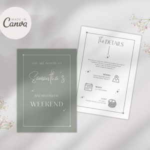 Bachelorette Weekend Invitation | Editable Canva Template for Brides, Bridesmaids and Maid of Honor | Sparkle Collection