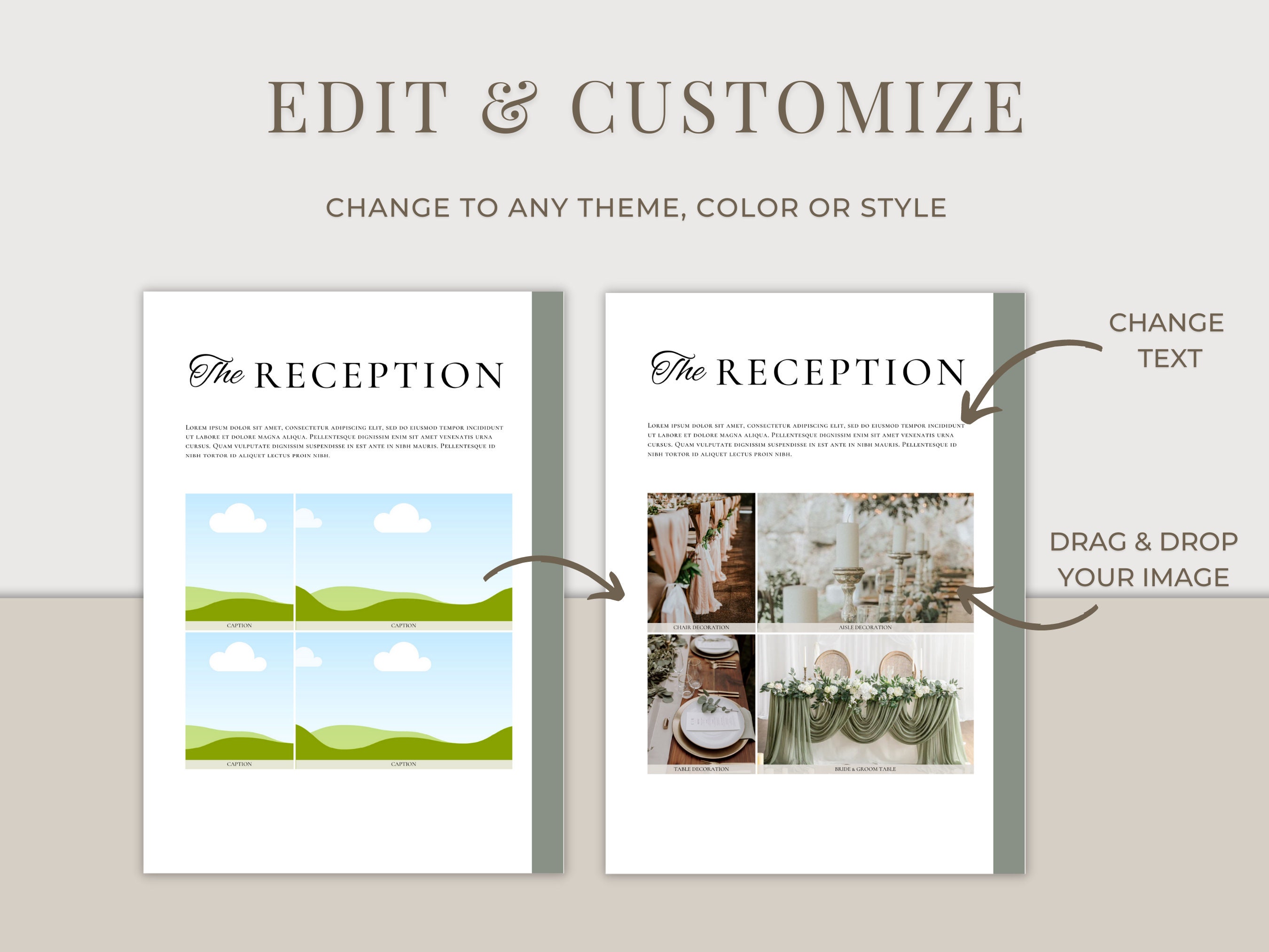 Wedding Design Mood Board Template With Design Guide | Canva Editable ...