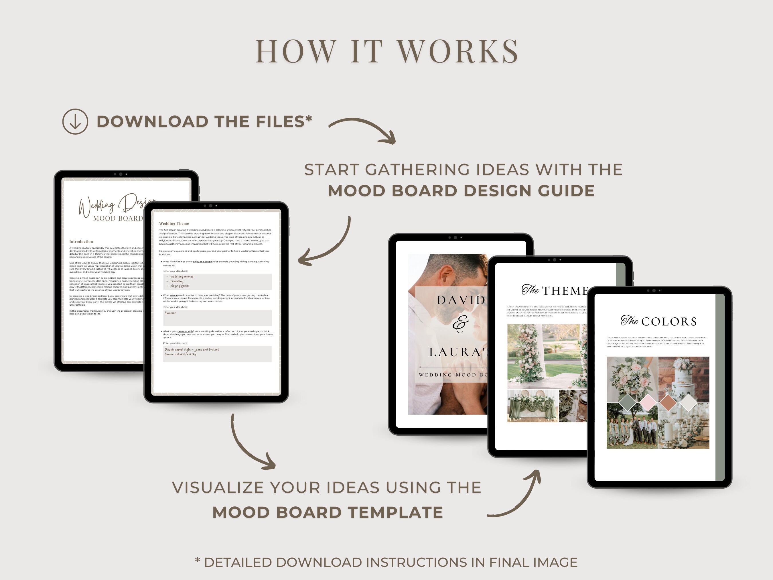 Wedding Design Mood Board Template With Design Guide | Canva Editable ...