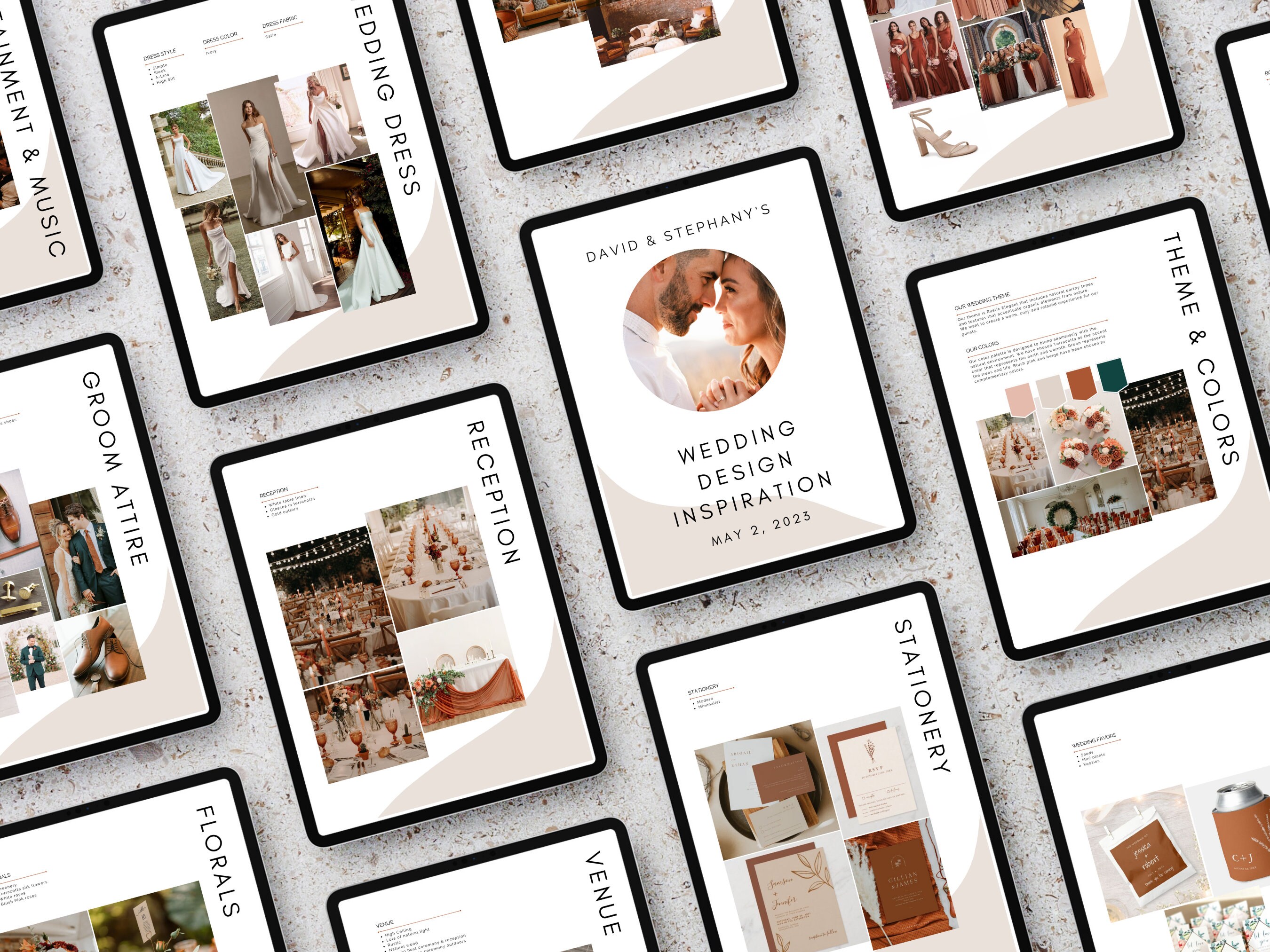 Wedding Design Mood Board Template With Bonus PDF Guide | Canva ...