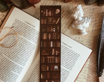 Dark Academia Bookshelf Bookmark