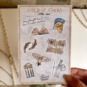 Kind der Athene Aufkleber, Kind der Athene Aufkleber, Athena Aufkleber, Aufkleber der griechischen Mythologie, Aufkleber für Leser, Geschenk für Leser