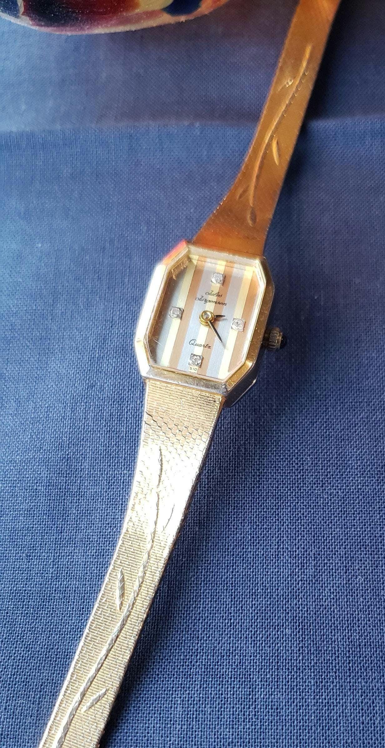 Vintage Jules Jurgensen Ladies Diamond Watch Gold Striped Dial  display picture 1