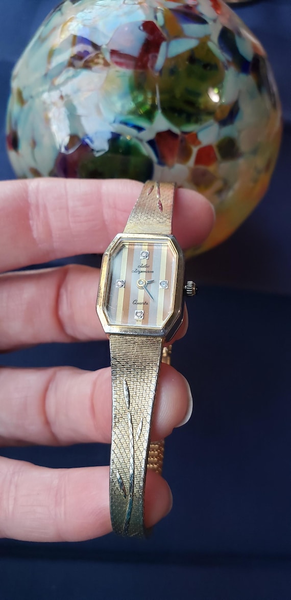 Vintage Jules Jurgensen Ladies Diamond Watch Gold Striped  display picture 1
