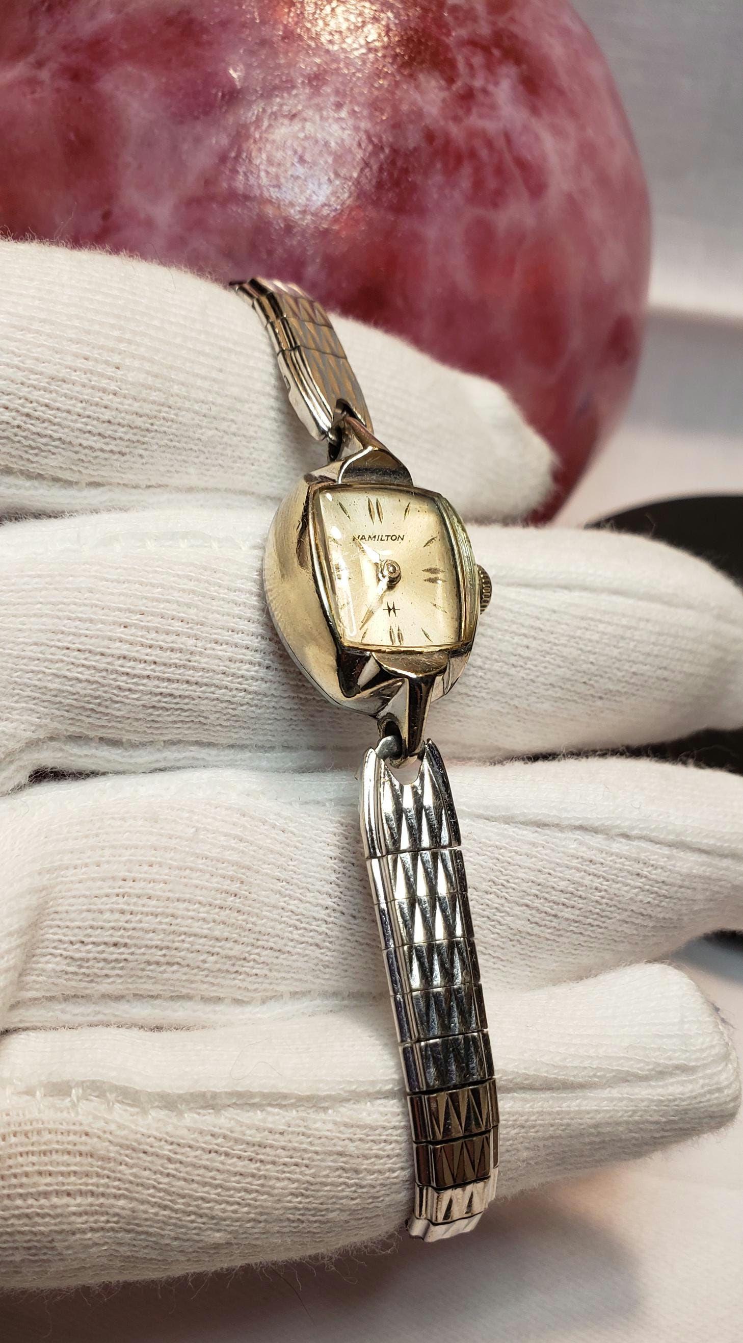 Vintage Hamilton Cocktail Ladies Mechanical Wristwatch 88 Swiss 10k Gold Filled Vintage 1950s 10K Gold Hamilton Ladies Cocktail Watch W/ Box  main image 2