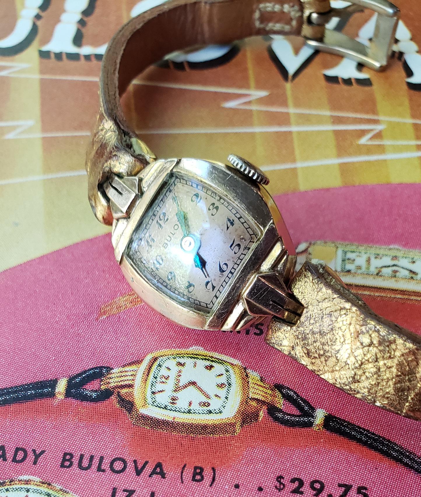 Vintage Bulova Rose 14K ROLLED GOLD Plate Ladies Cocktail Wrist Watch 16mm Bulova Mechanical Manual Rose Gold Case Wristwatches for  main image 4