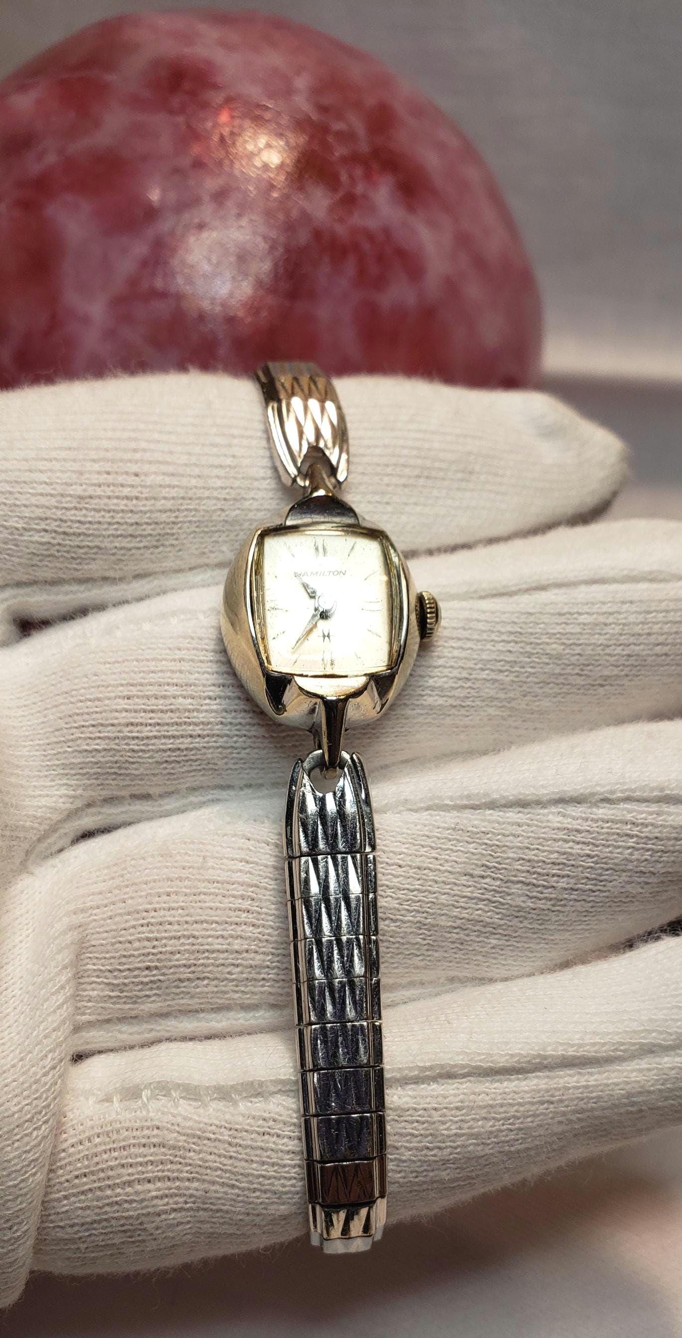 Vintage 1950s 10K Gold Hamilton Ladies Mechanical Cocktail  display picture 3