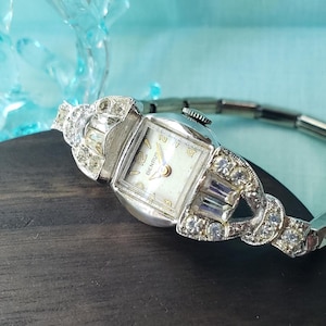 Vintage 10K Gold Filled Benrus Ladies Mechanical Cocktail Watch Covered With Crystal Diamonds! Swiss Made! WORKS! RARE & SPECTACULAR!!
