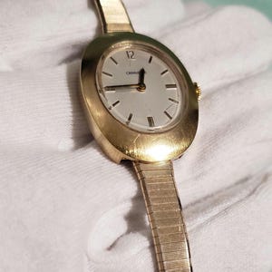 Caravelle by Bulova Ladies Watch Vintage Mechanical Gold Tone Bracelet Oval Dial Vintage Tiny Caravelle by Bulova Watch | Ladies Oval Dial  main image 3