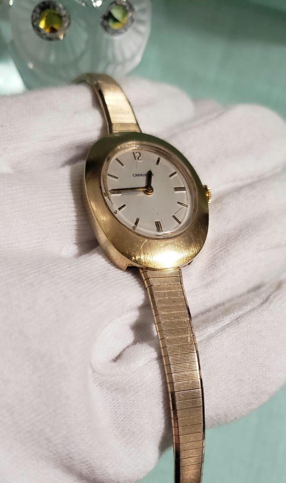 Caravelle Gold Toned Classy Wind-Up Wristwatch w/ Metal Expansion Band 10K Vintage Caravelle Bulova 10K Gold Women main image 3