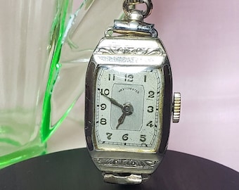 Vintage 1930's 10KT Gold Bezel and Band Art Deco 15 Jewels Adjusted Ladies Mechanical Watch by Westchester! So Beautiful and Neat!
