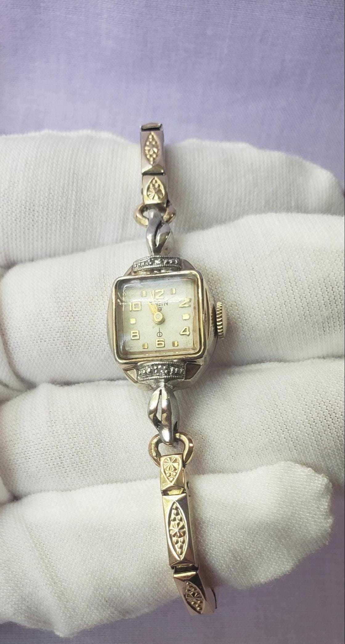 Midcentury 10k RG Diamond Accent Elgin Cocktail Watch Vintage Elgin Ladies Cocktail Watch 10K R.G.P | Mercari main image 2