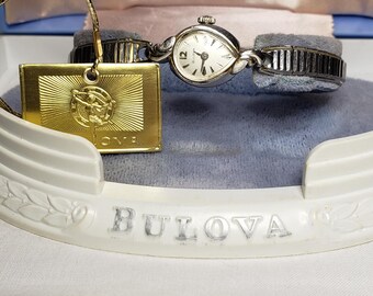 Montre Bracelet Femme Vintage Bulova Remplie Or 10K - Série D215336, Occasion, Ne Fonctionne Pas